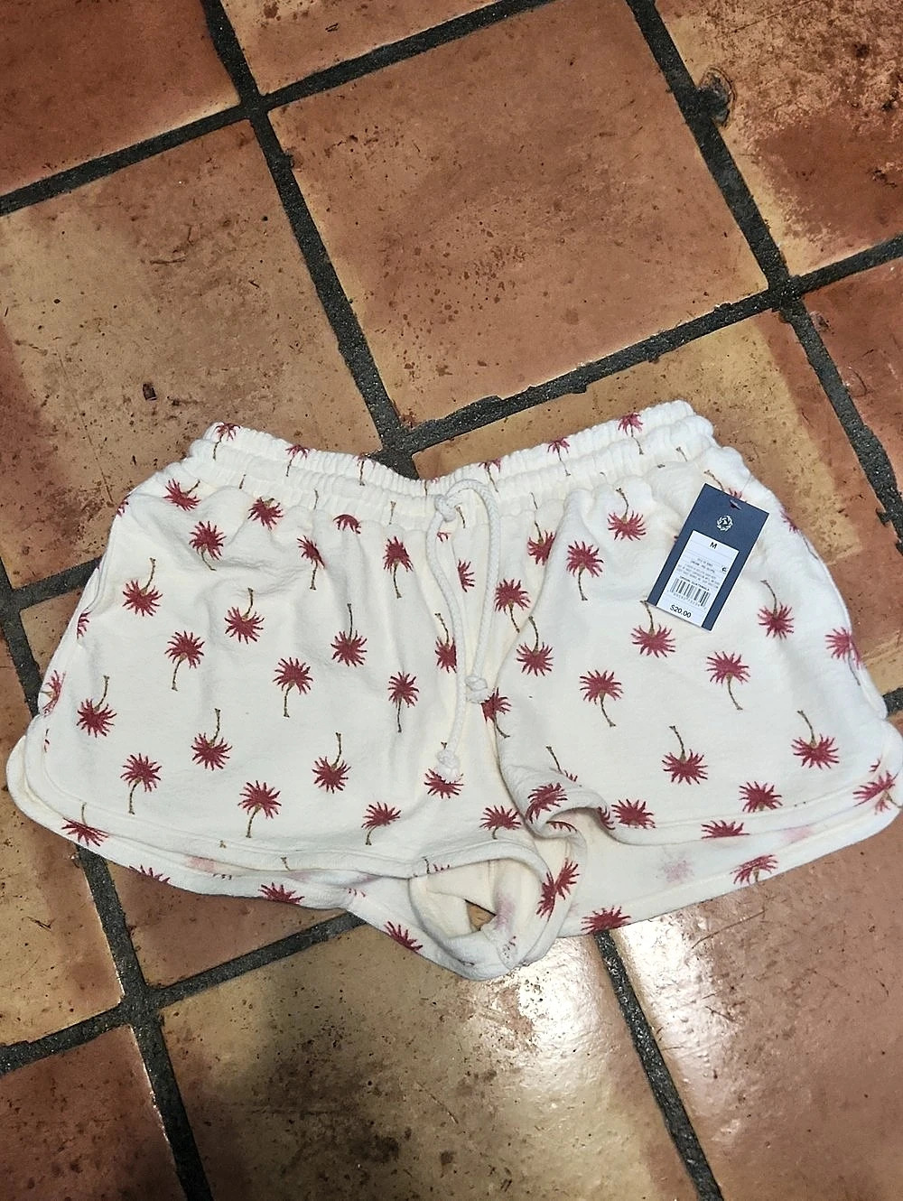 Universal Threads Palm Tree Print in White & Pink Size Medium NWT